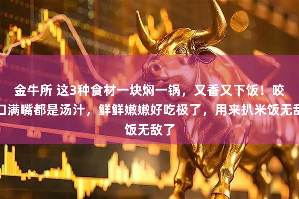 金牛所 这3种食材一块焖一锅，又香又下饭！咬一口满嘴都是汤汁，鲜鲜嫩嫩好吃极了，用来扒米饭无敌了